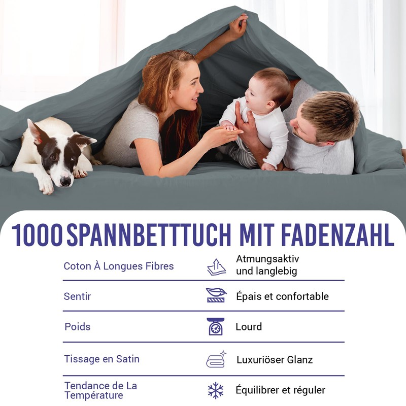 Pizuna Fitted Sheet 90 x 200 cm - 100 x