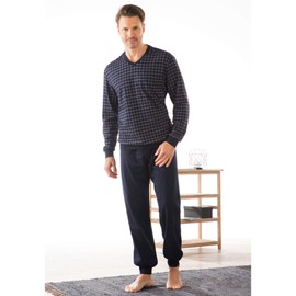 Schiesser Men's Long Pyjamas with Cuffs – Nightwear Set