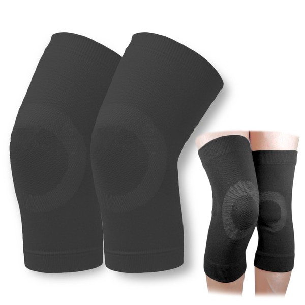 MELISTY 【締め付け過ぎず、優しくサポート】 膝サポーター x 2枚セット 膝ウォーマー ひざ用 保温 ズボンにひびきにくい ケガ予防