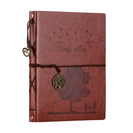 ZEEYUAN Family Photo Album Big Tree Leather DIY Scrapbook Album 60 Black Pages for everyone