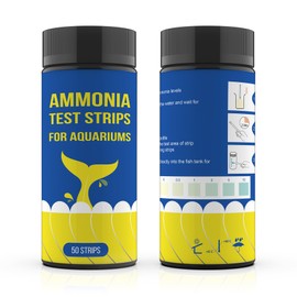 KONLREMA Ammonia Test Strips for Fish Tank - 50 Aquarium Test Kit, Saltwater & Freshwater Aquarium Test Kit, Accurate Aquarium Water Test Kit for Fish Tank, Breeding Farms, Aquarium