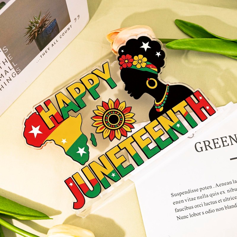 Juneteenth Decorations Happy Juneteenth Acrylic Sign Black History Month Decorations