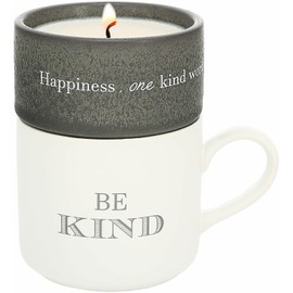 Pavilion - Be Kind - 4 Oz Candle & 10.8 Oz Mug Gray & Cream Neutral Stackable To: From: Tag Gift Set