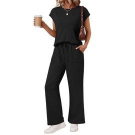 AUTOMET Womens 2 Two Piece Lounge Sets 2025 Summer Travel Outfits Vacation Clothes Pant Top Matching Clothing Trendy Airport Resort Wear Beach Fashion Sweatsuit Sweat Suit Loungewear