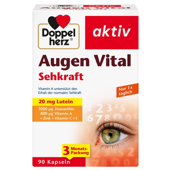 Doppelherz Eye Vital - With Vitamin A and Zinc as a Contribution to Maintaining Normal Vision - 90 Capsules