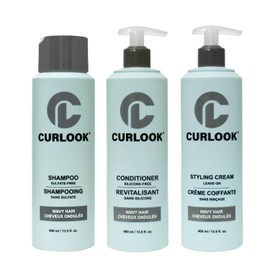 Pack Para Cabello Ondulado | Set De Champú, Acondicionador Y Crema De Peinado Sin Enjuague | Sin Sulfatos Ni Siliconas | Paquete De 3 Botellas De 400 Ml (13,5 Oz) Cada Una | Hecho En Canadá