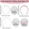 CABODYALS 3PCS 3 Styles Pink Pearl Hair Band Non Slip
