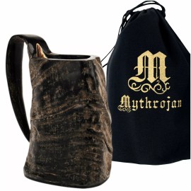 Mythrojan Viking Drinking Tankard Horn Ale Mead Game of Thrones Medieval Bovine Mug 325 ML