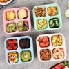 4 Pack Snack Containers, 4 Compartments Bento Snack Box, Reusable