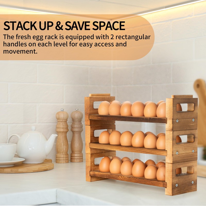 Yqlinnn Egg Holder Countertop, 3-Tier Egg Storage for Countertop Organizer,