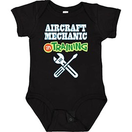 inktastic Aircraft Mechanic in Training Future Occupation Baby Bodysuit Newborn 0040 Black 297de