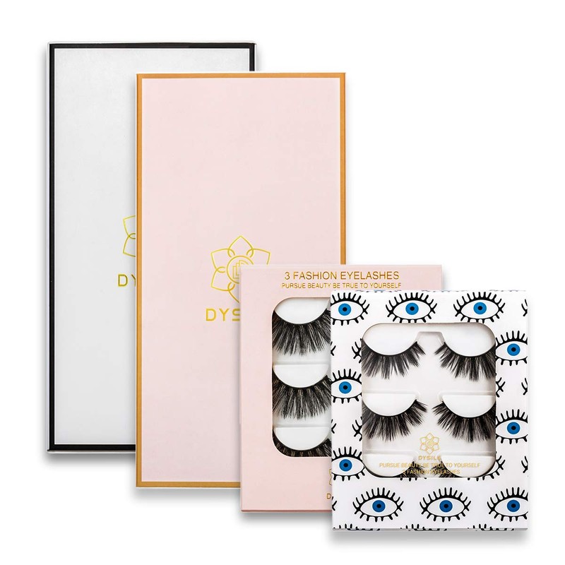 DYSILK 5 Pairs False Eyelashes 6D Natural Thickness Handmade Cross