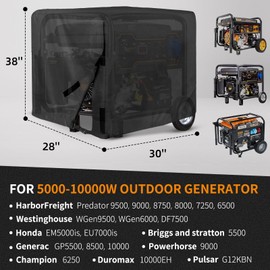 AKEfit Universal Waterproof Generator Cover, 600D Heavy Duty Small Outside Equipment Cover for Champion,Predator,Wen,BILT Hard,Ryobi,Generac,Westinghouse Portable Generator 5000-10000W,38”Lx28”Wx30”H