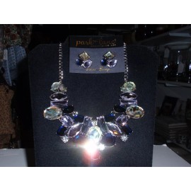 Park Lane Jewelry "IRIDESCENT" Necklace & Earrings, Glass, Pearl, Crystals New!!