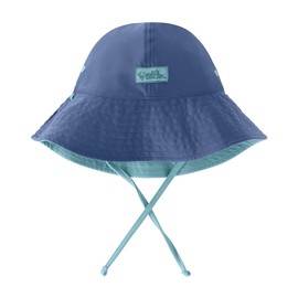 UV SKINZ UPF50+ Baby Boys Reversible Sun Hat - Washed Navy/River - 2T