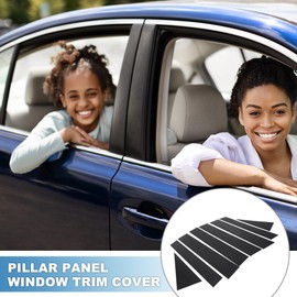 A ABSOPRO Door Pillar Window Trim Cover Front Rear Left Right Side Car Anti Scratch Sticker Pillar Posts Door Outer Exterior Garnish Decor for Honda CRV 2023 Plastic Black Carbon Fiber 8pcs