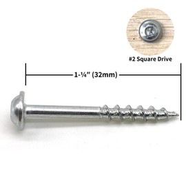 Santie Zinc Pocket-Hole Screws 1-1/4", 8 Coarse, Washer Head, 250 Count (SML-C125-250)