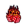 Dice Fire Flame Biker Rider Logo Applique Embroidered Sew on
