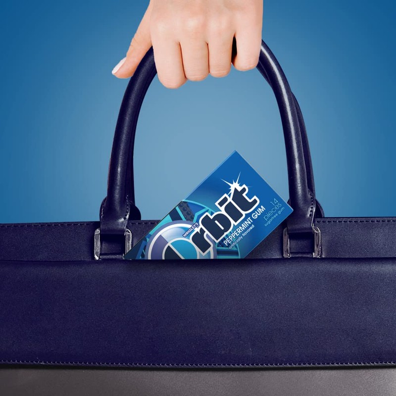 ORBIT Peppermint Sugarfree Chewing Gum, 3 Packs of 14-Pieces (42