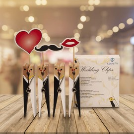 LucroTo - 4 Pieces Extra Large Wedding Clothes Pegs 15cm Wedding Gift Table Decoration