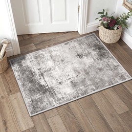 BEIMO Washable Living Room Rug, Abstract Design Rug, Bedroom, Short Pile, Large Rug, Non-Slip, Soft, for Bathroom, Dining Room, Hallway, Grey, 60 x 90 cm