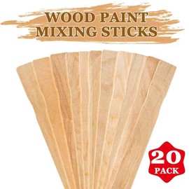 20 Pack Paint Stir Sticks, 12 Inch Long Natural Wood Dark Color Paint Stirrers for Mixing, Library Markers,Garden Labels,Kids DIY Painting Craft Sticks