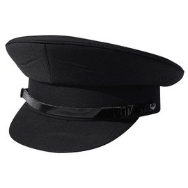 Black Chauffeur Style Peaked Cap | Size 57cm | Traditional Style Ideal for Weddings, School Proms and Special Events| Driving Cap | Size 57cm | UK Size 7 | US Size 7 1/8