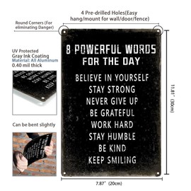 Inspirational Wall Art Metal Sign, Inspiring Positive Quotes Room Decor for Living Room Bedroom Classroom, Motivational Wall Decor 8 x 12 Inch (2503)