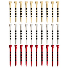 30 Long Golf Tees 3.3 inches (83 mm) Graduated Wood Tees Driver Long Tees Design Line Border AM220922
