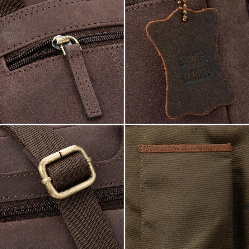 LEABAGS Men's Leather Small Shoulder Bag, Messenger Bag with Shoulder
