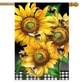 Buzzing Sunflowers Spring House Flag 40" x 28" Briarwood Lane