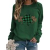 Ykomow St Patricks Day Sweatshirt Women Long Sleeve Leopard Shamrock