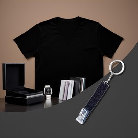 Wyjuan 1 Packs Black Credit Card Puller, Debit Card Grabber for Long Nails Cute Card Clip for Long Nails Portable ATM Card Clip Keychain for Women Men Accessories