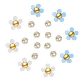 AUAUY Shoe Charms, Crocodile Pendant for Children, Flower Pendant for Crocs, Shoe Charms, Shoe Charm Accessories for Crocs Bracelet, Cute Shoes Decoration for Girls, Boys and Adults, Plastic, Pearl