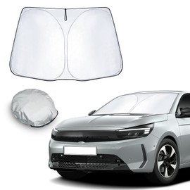 CDEFG Kompatibel mit Opel Corsa F 2020-2023 2024 Sonnenschutz Abdeckungen Frontscheibe Sonnenschirm Die Vordere Schallwand Windschutzscheibe Auto Sonnenblende Corsa F Manuelle Bremse Zubehör