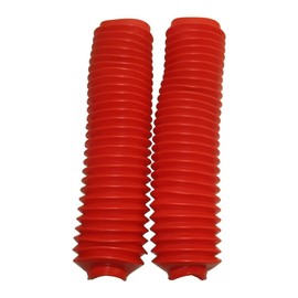 DJ-Motor 340mm Front Fork Boots Shock Covers Protector Rubber Dust Gator Guard Gaiters For Pit Dirt Bike Motorcycle Motor (Red)