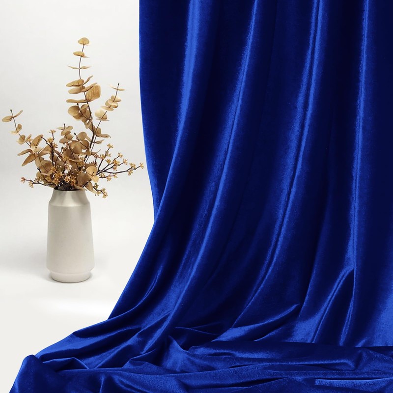 KKJIAF Royal Blue Stretch Velvet Fabric 60 Inch Wide, 5