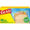 Glad Zipper Food Storage Sandwich Bags, 100 Count (Packaging May