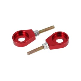 AKF Set of 2 Chain Tensioners for Swingarm, Aluminium Anodised Red - Simson S51, S50, SR50, Schwalbe KR51, SR4