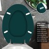 Angol Shiold Wood Toilet Seat, Zinc Alloy Hinges (Elongated, Dark