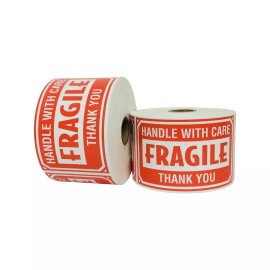 Labels and More 500 3x5 Fragile Shipping Moving Handle With Care Labels