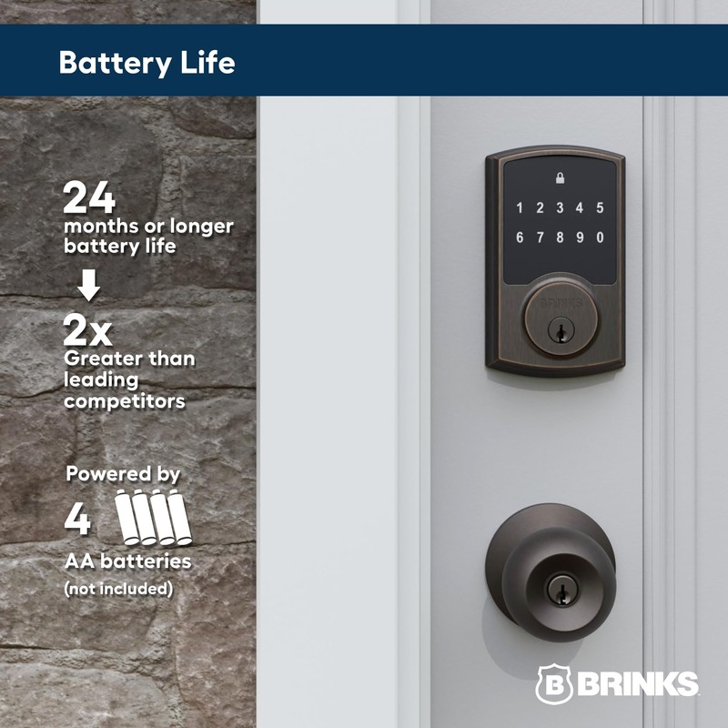 Brinks Keyless Entry Electronic Touchpad Door Lock - Backlit Keypad