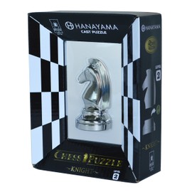 BePuzzled Hanayama Metal Cast Knight Chesspiece Puzzle Find Lucky Coins, Advanced Challenging Brain Teaser Game for Kids Age 8 & Above (Level 2)