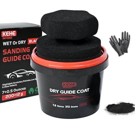 7.5 oz(212g) Black Dry Guide Coat Auto Body,Ultra-Fine Sanding Powder Coat Kit-Efficiently Detects Sanding Scratches, Pinholes in Body Fillers,Repairs Surface Imperfections and Dents