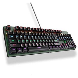 Teclado mecánico de Juegos, Teclado retroiluminado por Cable, Teclado de Juegos Anti-ghosting, tamaño Completo, Teclado estándar ergonómico for...    