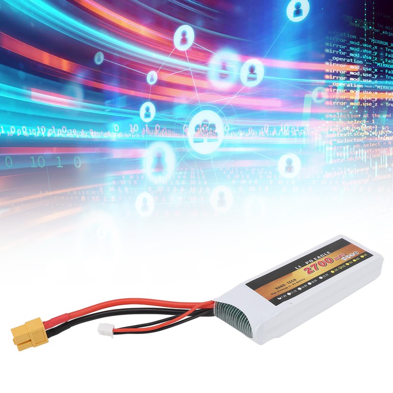 7.4V 2700mAh 2s 25C LiPo Battery Lightweight Long Lasting Use