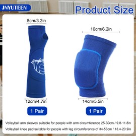 Volleyball Knee Pad and Volleyball Arm Sleeve Set, Volleyball Pad Volleyball Accessories, Volleyball Training Gear Volleyball Wrist Guard Forearm Elbow Sleeve for Volleyball Training