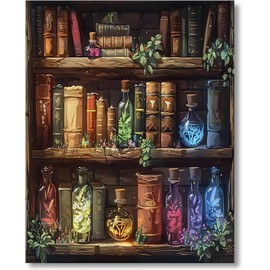 Gutluz Paint by Numbers Adult Books Shelf - Paint by Numbers Adult - Painting by Numbers Canvas Brush - Painting by Numbers for Adults Small - Painting by Numbers Children from 9 Years