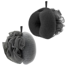 HOHOLEU Loofah Bath Sponge for Shower, exfoliating Body Scrubber Shower Ball, Shower Puffs for Body, 2in1 Design loofah for Men （2Pack）