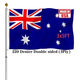 Hypoth Double Sided Australia Flag 3x5 FT Outdoor- UV Fade Resistant 3Ply Australian National Flags Canvas Header with 2 Brass Grommets Easy to Rising